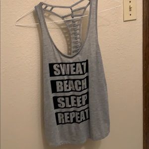 Grey Active Tank - SWEAT BEACH SLEEP REPEAT - SM